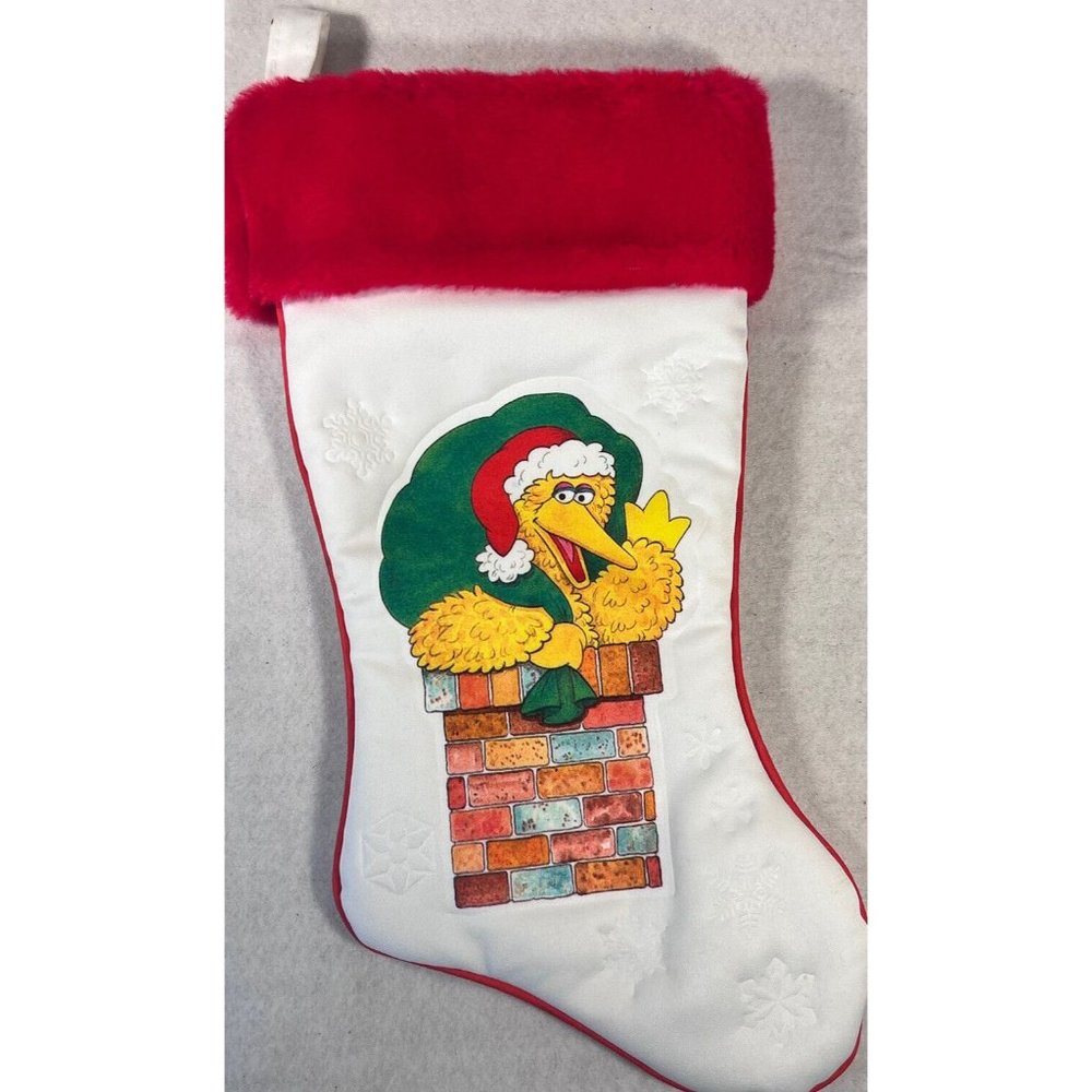 1982 Big Bird Christmas Stocking Sesame Street Quilted Snowflakes